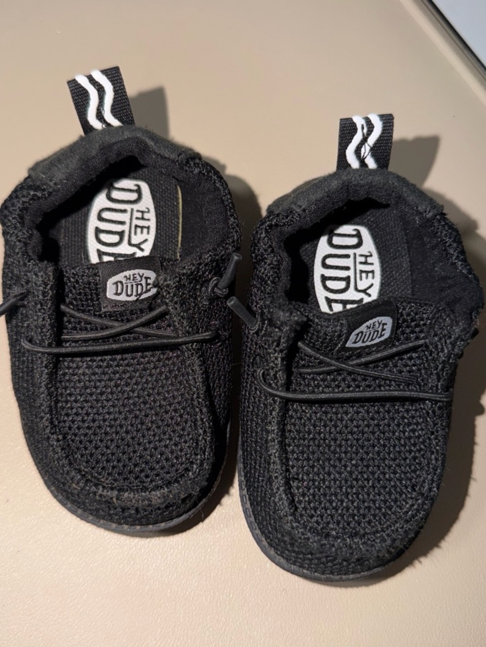 Hey Dude Kids Black Slip-On Knit Shoes